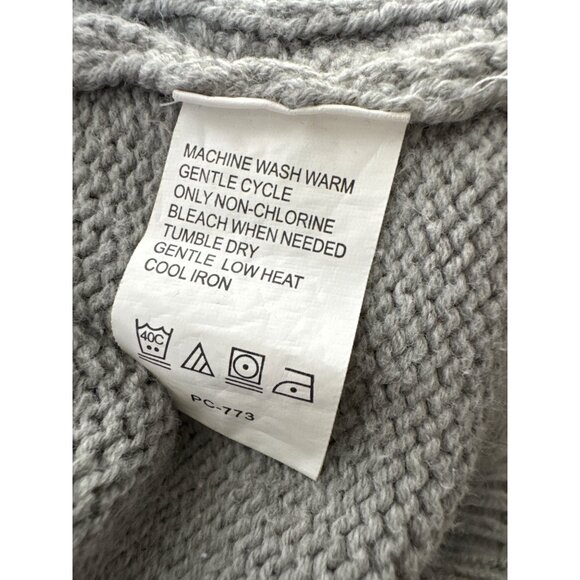 Izod Womens Cardigan Cable Knit Gray Sweater With Button Collar XXL - Picture 15 of 16